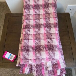 Vince Camuto Pink and Cream Scarf